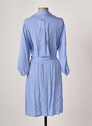 Robe mi-longue coupe fluide manches longues bleu ATELIER JAD femme