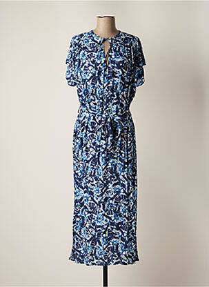 Robe longue manches courtes manches courtes bleu EMA BLUE'S femme