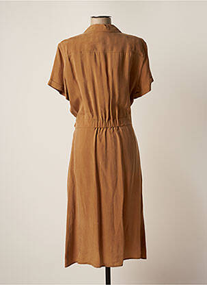 Robe mi-longue coupe fluide manches courtes marron GERARD DAREL femme