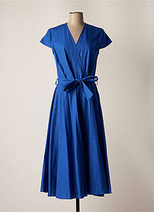 Robe longue bleu COTTONADE pour femme