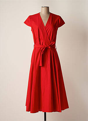 Robe longue rouge COTTONADE pour femme