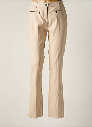 Pantalon chino fermeture zippée sous rabat boutonné taille haute beige GERARD DAREL femme