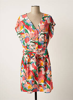 Robe courte coupe fluide manches courtes rose SARAH JOHN femme