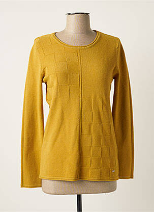 Pull coupe cintrée manches longues jaune MCM femme