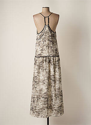 Robe longue imprimé fantaisie fines bretelles gris SEE U SOON femme