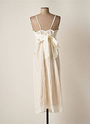Robe longue manches bretelles ajustables fines bretelles blanc ETAM femme