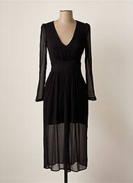 Robe longue manches longues manches longues noir LAAGAM femme