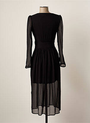 Robe longue manches longues manches longues noir LAAGAM femme