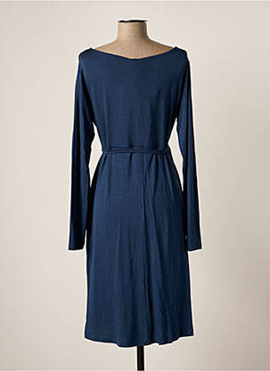 Robe mi-longue coupe fluide manches longues bleu MAMA LICIOUS femme