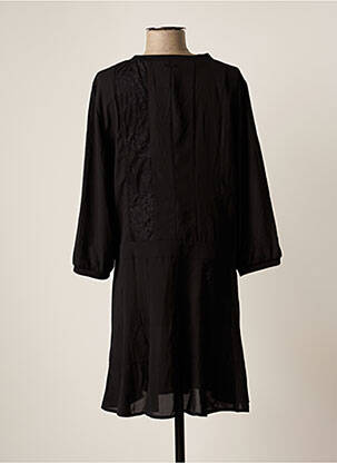 Robe mi-longue coupe fluide manches longues noir ONE STEP femme
