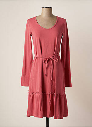 Robe mi-longue coupe fluide manches longues rose MAMA LICIOUS femme