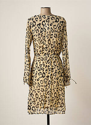 Robe mi-longue imprimé fleurs manches longues beige SPARKZ femme