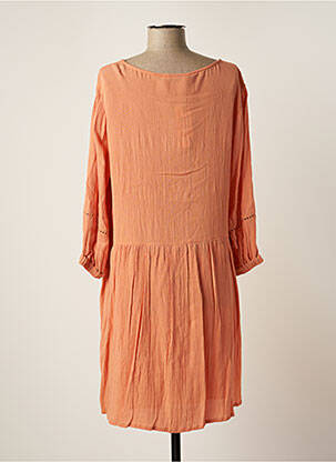 Robe mi-longue coupe fluide manches longues orange SPARKZ femme