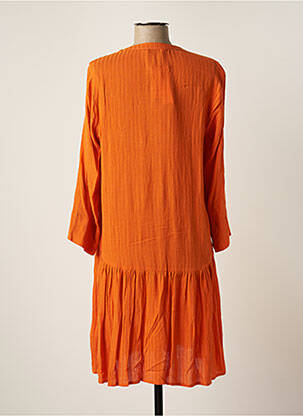 Robe mi-longue coupe fluide manches longues orange SPARKZ femme