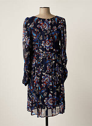 Robe mi-longue coupe fluide manches longues bleu SINEQUANONE femme