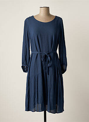 Robe courte coupe fluide manches longues bleu MAMA LICIOUS femme