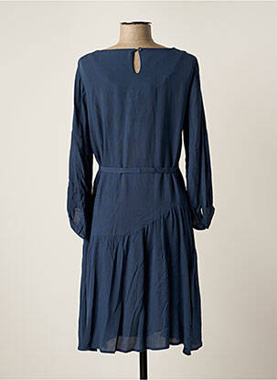 Robe courte coupe fluide manches longues bleu MAMA LICIOUS femme