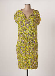 Robe mi-longue manches courtes manches courtes jaune GARCIA femme