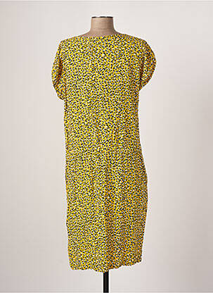 Robe mi-longue manches courtes manches courtes jaune GARCIA femme
