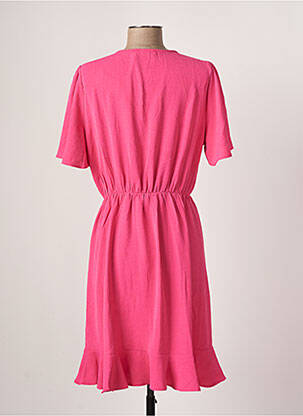 Robe mi-longue manches courtes manches courtes rose EMI-JO femme