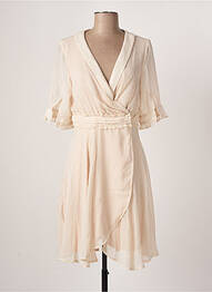 Robe mi-longue manches courtes manches courtes rose CALIE femme