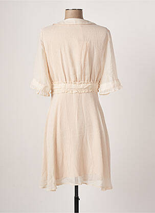 Robe mi-longue manches courtes manches courtes rose CALIE femme