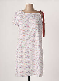 Robe mi-longue coupe fluide manches courtes violet SEE U SOON femme
