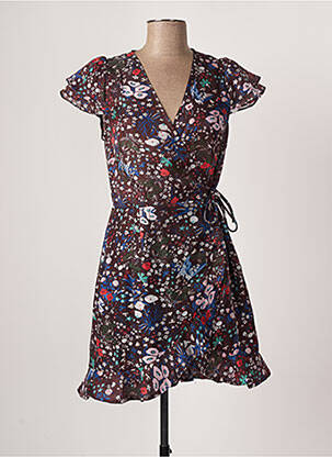 Robe courte manches courtes manches courtes marron THE KORNER femme