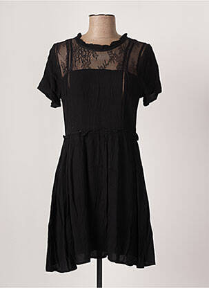 Robe courte fermeture zippée au dos manches courtes noir CALIE femme