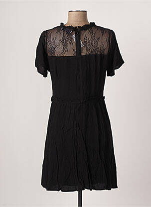 Robe courte fermeture zippée au dos manches courtes noir CALIE femme