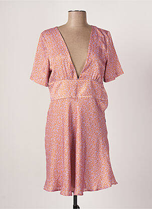 Robe courte manches courtes manches courtes rose LAAGAM femme
