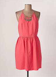 Robe courte tissage crêpe fines bretelles rose SEE U SOON femme