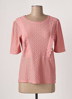 Top tissage jersey manches courtes rose GARCIA femme