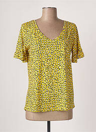 T-shirt stretch manches courtes jaune GARCIA femme
