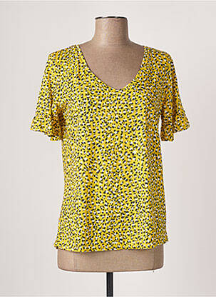 T-shirt stretch manches courtes jaune GARCIA femme