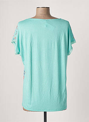 Top tissage crêpe manches courtes bleu DAMART femme