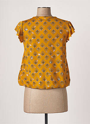 Top stretch manches courtes jaune CACHE CACHE femme