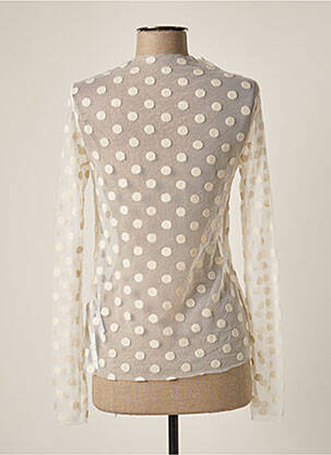 Top coupe cintrée manches longues beige TOPSHOP femme