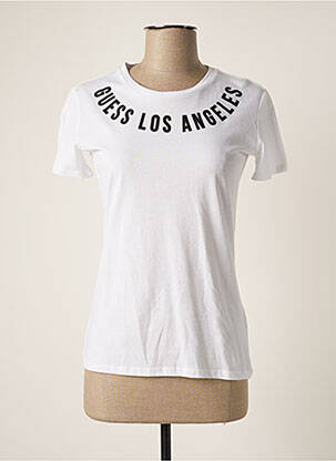 T-shirt sérigraphie manches courtes blanc GUESS femme