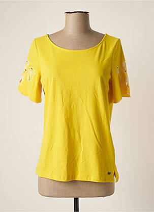 T-shirt stretch manches courtes jaune GARCIA femme