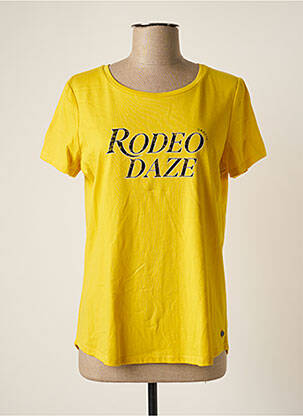 T-shirt sérigraphie manches courtes jaune GARCIA femme