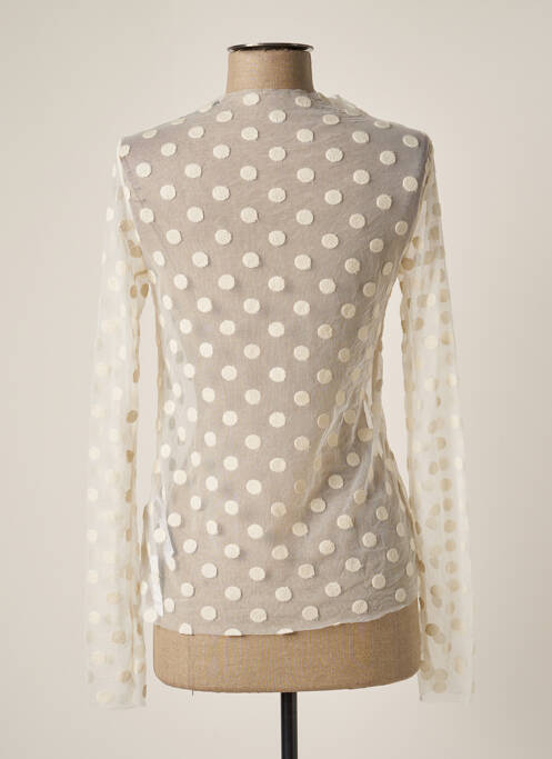 Top coupe cintrée manches longues beige TOPSHOP femme