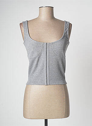 Top stretch sans manche gris CACHE CACHE femme