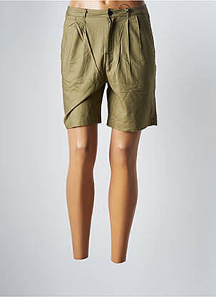 Bermuda taille à pinces taille haute vert G STAR femme
