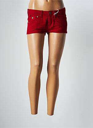 Short fermeture zippée sous rabat boutonné taille basse rouge G STAR femme