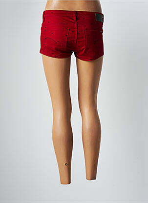 Short fermeture zippée sous rabat boutonné taille basse rouge G STAR femme