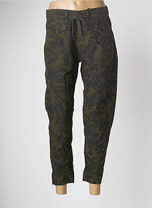 Pantalon large fermeture zippée sous rabat boutonné taille normale vert G STAR femme