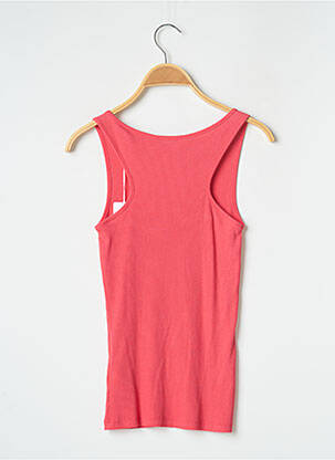 Débardeur tissage côtelé sans manche rose GUESS femme