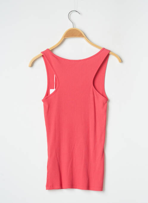 Débardeur tissage côtelé sans manche rose GUESS femme