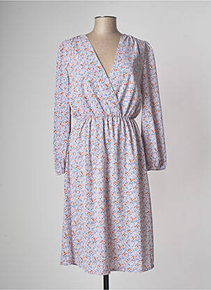 Robe mi-longue imprimé fleurs manches longues rose X-COMPANY femme
